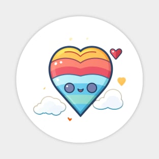 Happy Rainbow Heart Magnet